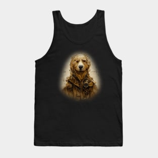 Golden Retriever Surreal Steampunk Artwork, Dog Lover Tank Top